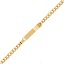 Pulsera oro 18k placa barbada de 20.5 cm